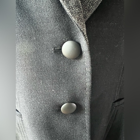 LAFAYETTE 148 New York Virgin Wool Blazer Womens Size 8 Black Gray Unlined - Picture 12 of 13